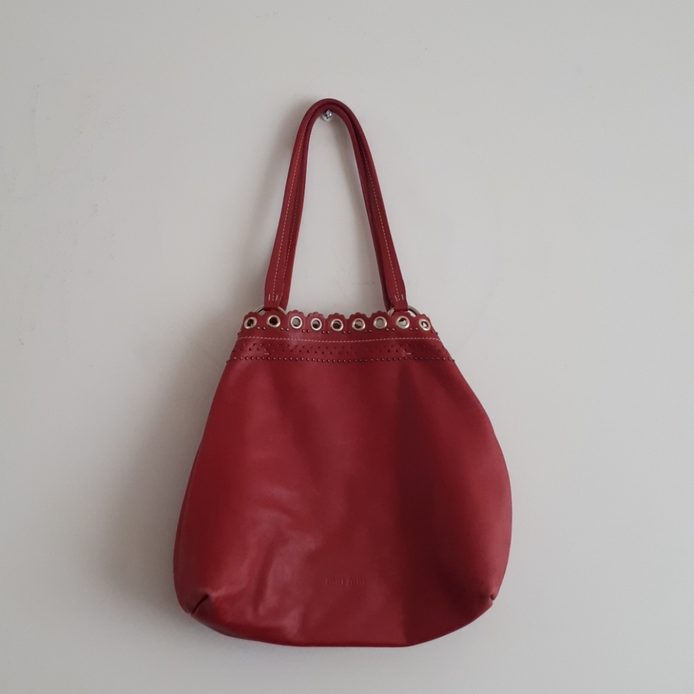 MIU MIU Ted Large Leather Tote Bag